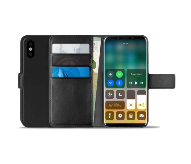 Etui Booklet Wallet Case + Stand Up do iPhone X/XS czarne - 381579 - zdjęcie